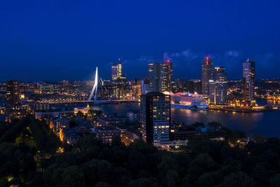 Illuminated cityscape at night
