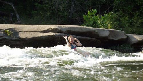 Waves splashing in water