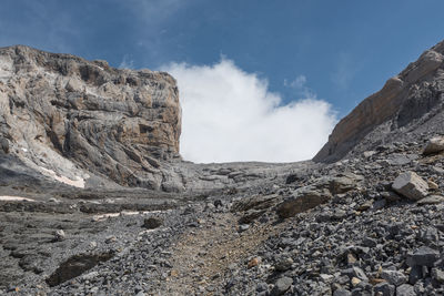 Scenic view of rocky mountains against sky