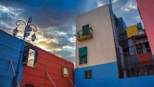 Low angle view of buildings against sky