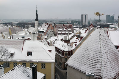 Panoramic view of tallinn old town, estonia