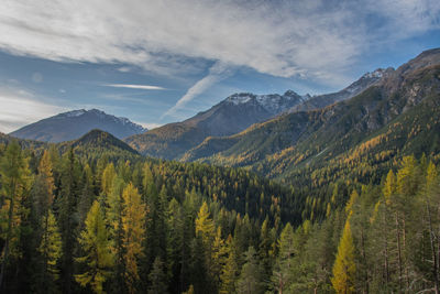 Scenic view of mountains against sky