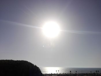 Scenic view of sea against sky on sunny day