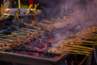 Kebabs on barbecue grill