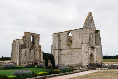 The ruin of the abbey des chateliers on the island of re.