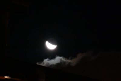 Low angle view of moon at night