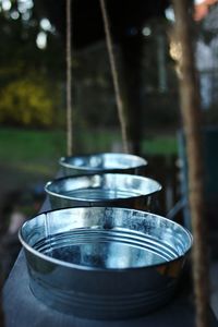 Close-up of water on table