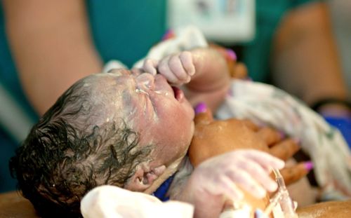 Close-up of new born baby 