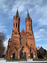 Low angle view of historical building against sky