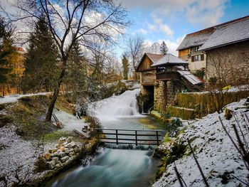 Rastoke mill during winter