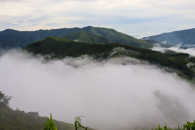 Scenic view of mountains against sky