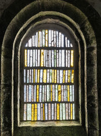 Glass window of old building