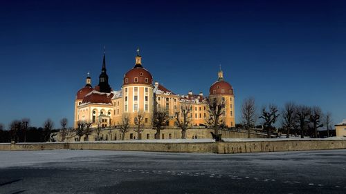 View of cathedral against clear blue sky