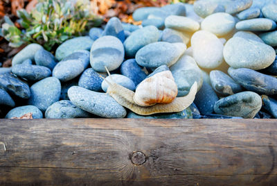 Close-up of stones on pebbles