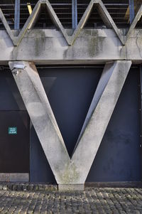 Architectural detail of building along street
