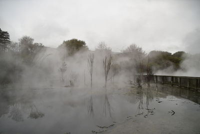 Panoramic shot of lake against sky