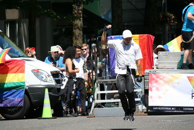 Man standing on road