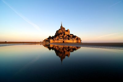 Panoramic view of le mont-saint-michel in france