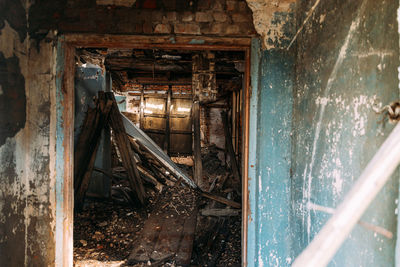 Interior of abandoned building