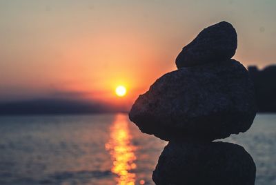 Scenic view of sea at sunset