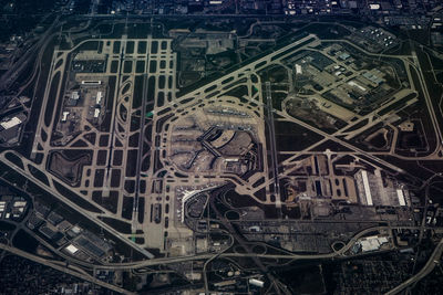 High angle view of abandoned and buildings in city