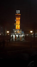 Illuminated city at night