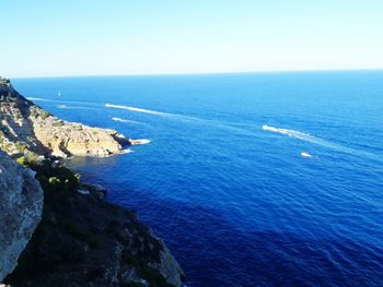 High angle view of sea