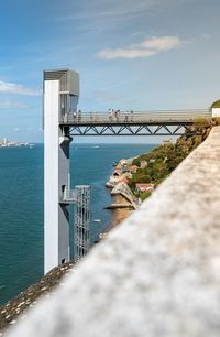 Bridge over sea against sky