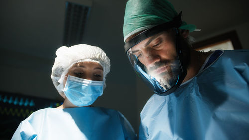 Pov view of patient in surgery room