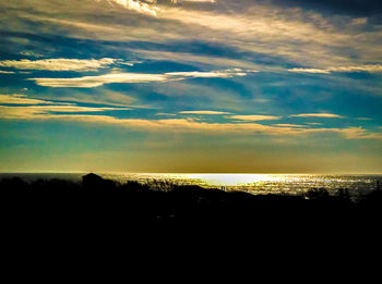 Scenic view of sea at sunset