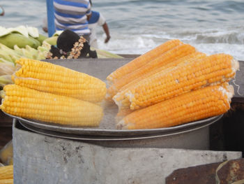 Steam boiled corn, a delicious street food