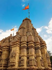 Low angle view of traditional building against sky.tarnetar tample,gujarat,india.