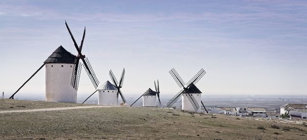 Traditional windmills in the lands of don quixote