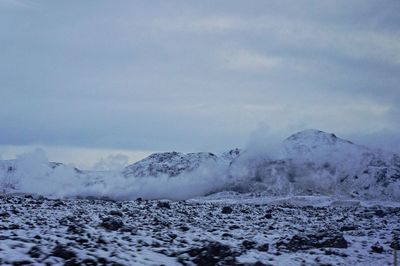 Scenic view of snow against sky