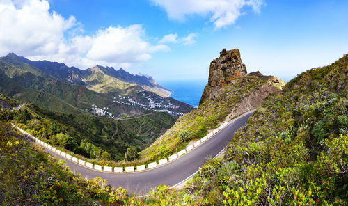 Scenic view of mountains against sky