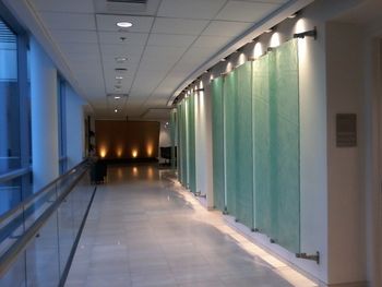 Empty corridor of modern building