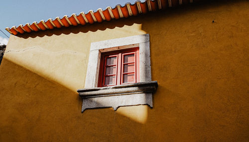 Low angle view of window on building