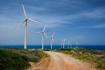 Wind generator turbines. crete island, greece