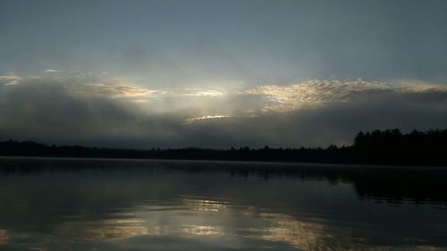 Reflection of trees in lake