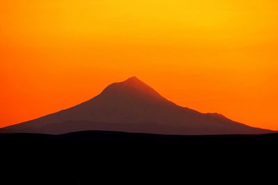 Scenic view of mountains during sunset