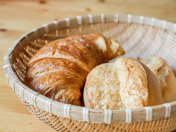 Close-up of bread in basket