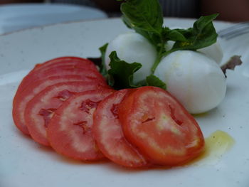 Close-up of fresh salad in plate