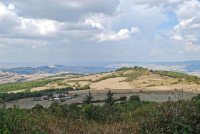 Landscape of orcia valley in radicofani, siena, tuscany, italy.