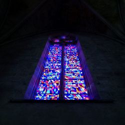 Low angle view of illuminated building