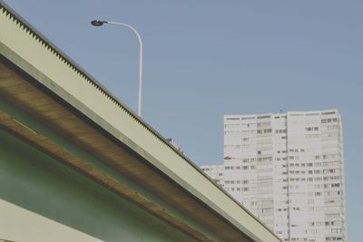 Low angle view of building against clear sky