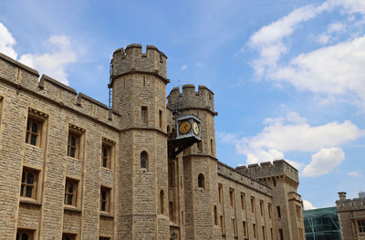 Low angle view of historic building against sky