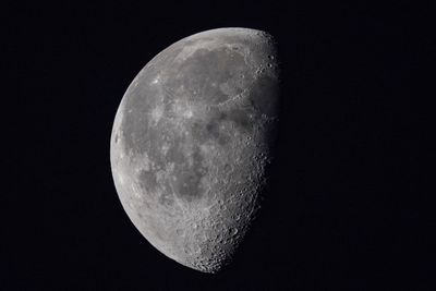 Close-up of moon against clear sky at night