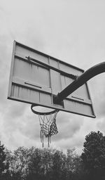 Low angle view of basketball hoop against sky