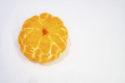 High angle view of orange against white background