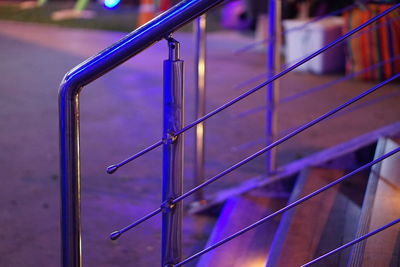 Close-up of railing